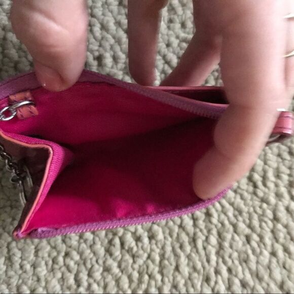 Coach Pink patent Leather Keychain Wallet - Picture 3 of 4